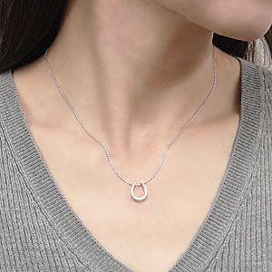 ダイヤモンドネックレス 馬蹄 ホースシュー ネックレス 0.15ct ホワイトゴールド 送料無料 プレゼント ギフト ご褒美 自分買い puの画像
