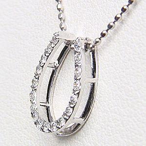 ダイヤモンドネックレス 馬蹄 ホースシュー ネックレス 0.15ct ホワイトゴールド 送料無料 プレゼント ギフト ご褒美 自分買い puの画像