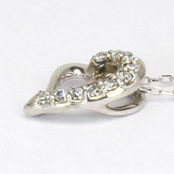 ハート ダイヤモンド ネックレス ハートネックレス ダイヤ ペンダント k18 18k 18金 ホワイトゴールド レディース 送料無料 カジュアル 記念日 プレゼント puの画像