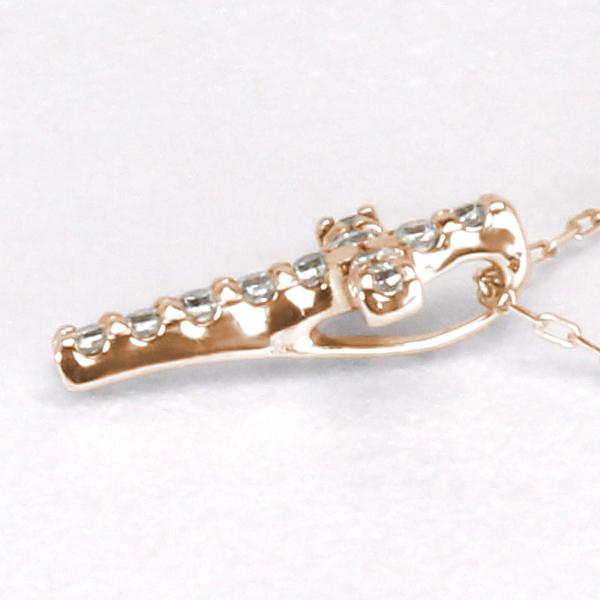 クロス 十字架 ダイヤモンド ネックレス クロスネックレス ダイヤ ペンダント k18 18k 18金 ピンクゴールド レディース 送料無料 カジュアル プレゼント puの画像