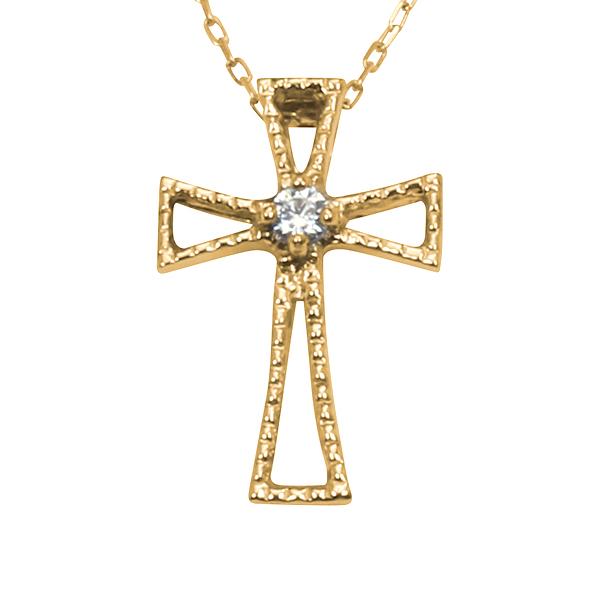 クロス 十字架 ダイヤモンド ネックレス クロスネックレス ダイヤ