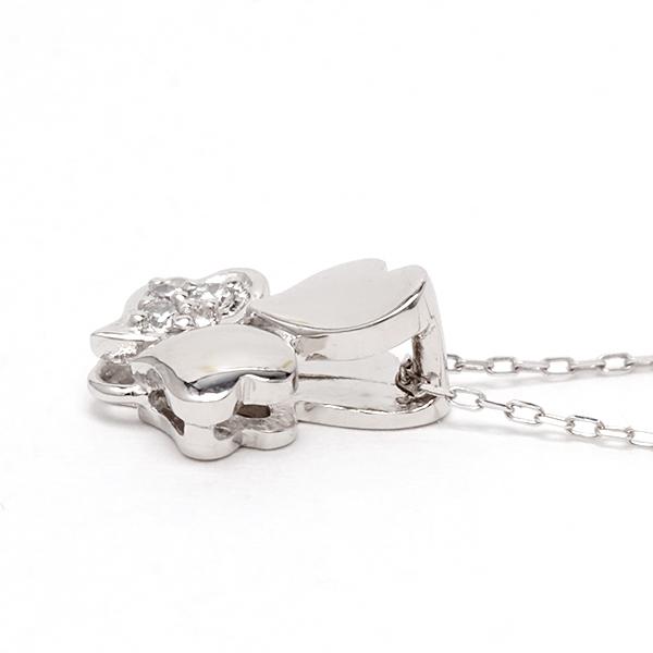 ハート ネックレス ダイヤモンドネックレス ダイヤ 0.02ct ダイヤモンド 10金 k10 10k ホワイトゴールド ペンダントトップ レディース 送料無料 カジュアル puの画像