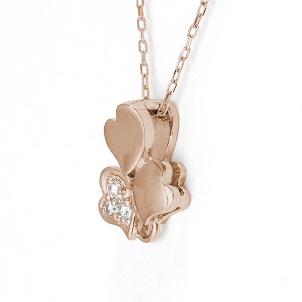 ハート ネックレス ダイヤモンドネックレス ダイヤ 0.02ct ダイヤモンド 18金 k18 18k ピンクゴールド ペンダントトップ レディース 送料無料 カジュアル puの画像