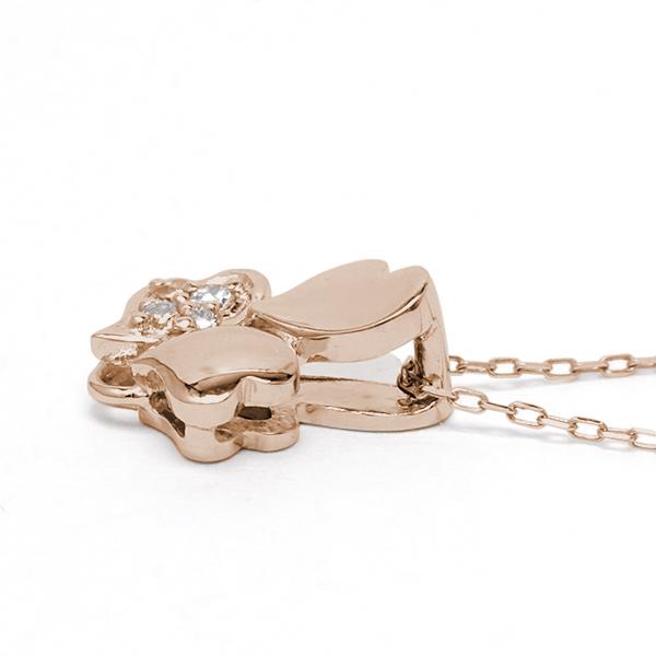 ハート ネックレス ダイヤモンドネックレス ダイヤ 0.02ct ダイヤモンド 18金 k18 18k ピンクゴールド ペンダントトップ レディース 送料無料 カジュアル puの画像