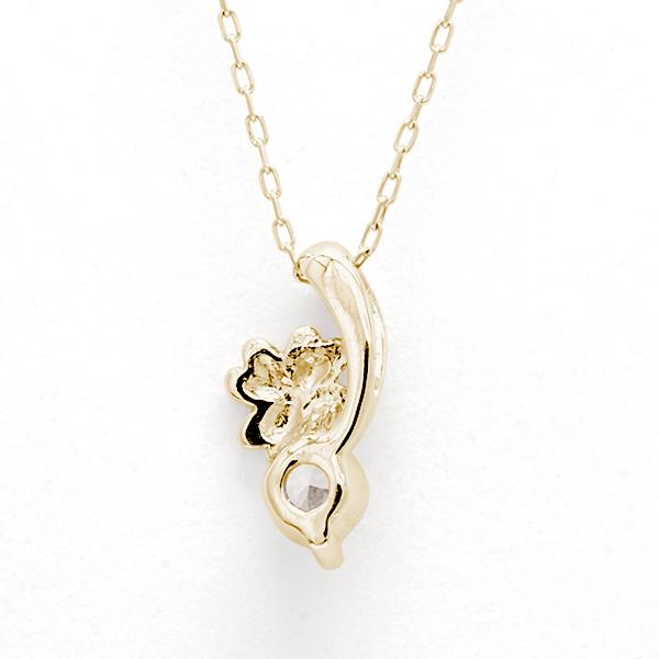 クローバー ダイヤモンド ネックレス クローバーネックレス ダイヤモンドネックレス ダイヤ 0.10ct k18 18金 18k イエローゴールド 四葉のクローバー puの画像