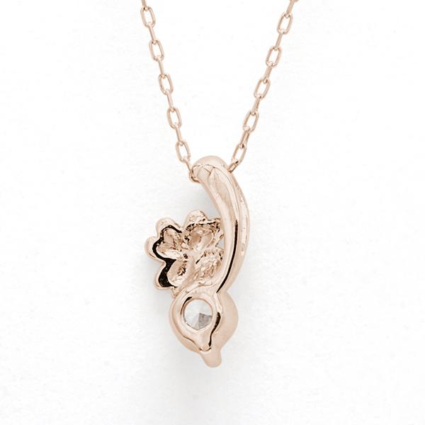 クローバー ダイヤモンド ネックレス クローバーネックレス ダイヤモンドネックレス 0.10ct k18 18金 18k ピンクゴールド 四葉のクローバー レディース puの画像