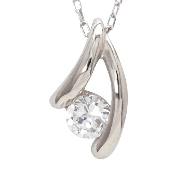 ダイヤモンド ネックレス 一粒ダイヤ 0.10ct プラチナ ペンダント