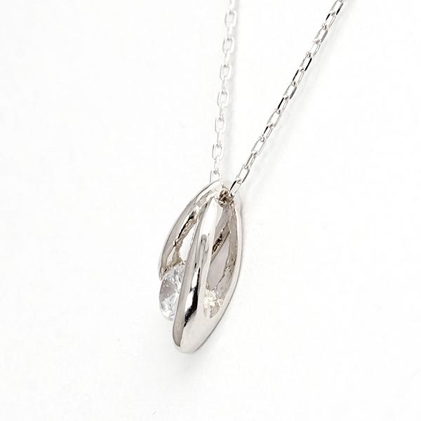 ネックレス ダイヤモンドネックレス 一粒ダイヤ 0.10ct k10 10金 10k ホワイトゴールド ペンダントトップ チェーン付き レディース 送料無料 カジュアル puの画像