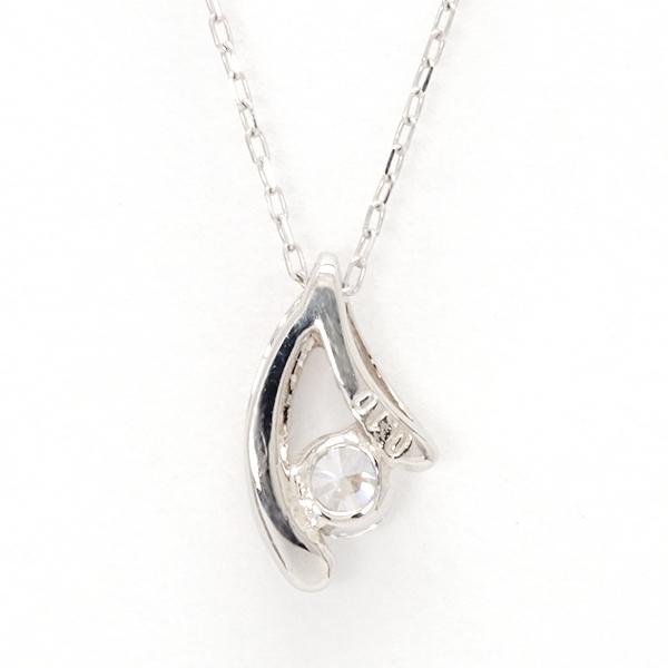 ネックレス ダイヤモンドネックレス 一粒ダイヤ 0.10ct k10 10金 10k ホワイトゴールド ペンダントトップ チェーン付き レディース 送料無料 カジュアル puの画像