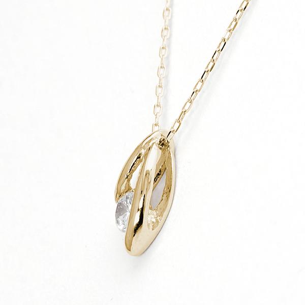 ネックレス ダイヤモンドネックレス 一粒ダイヤ 0.10ct k10 10金 10k