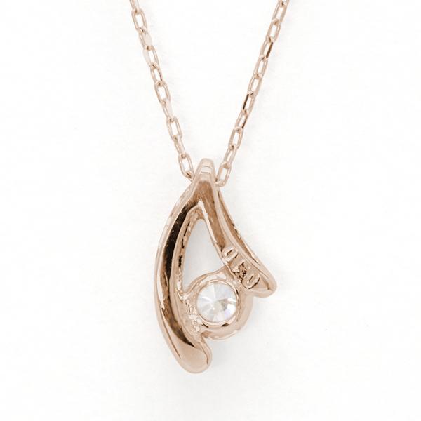 ネックレス ダイヤモンドネックレス 一粒ダイヤ 0.10ct k10 10金 10k ピンクゴールド ペンダントトップ チェーン付き レディース 送料無料 カジュアル puの画像