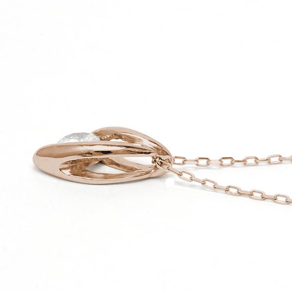 ネックレス ダイヤモンドネックレス 一粒ダイヤ 0.10ct k10 10金 10k ピンクゴールド ペンダントトップ チェーン付き レディース 送料無料 カジュアル puの画像