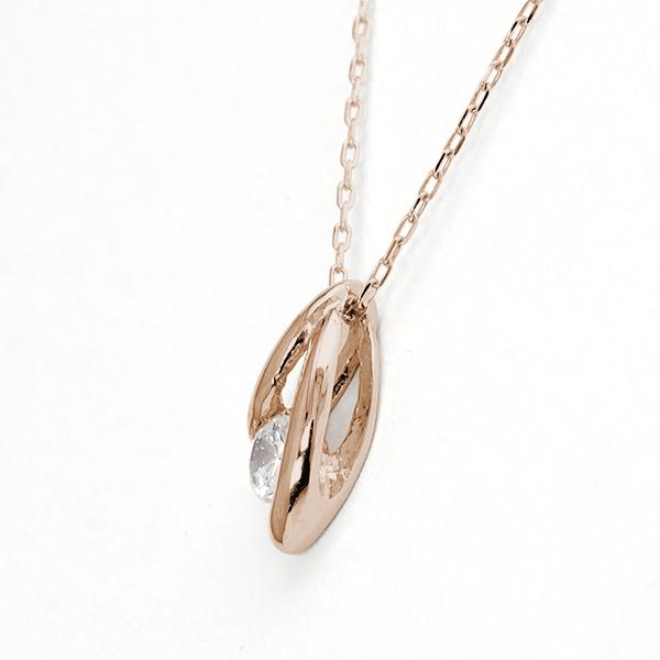 ネックレス ダイヤモンドネックレス 一粒ダイヤ 0.10ct k18 18金 18k ピンクゴールド ペンダントトップ チェーン付き レディース 送料無料 カジュアル puの画像
