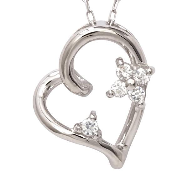 ダイヤモンド ネックレス ハートネックレス ダイヤ0.05ct ハート 18金