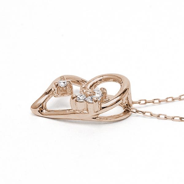 ダイヤモンド ネックレス ハートネックレス ダイヤ0.05ct 10金 k10 10k