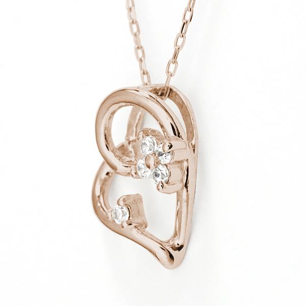 ダイヤモンド ネックレス ハートネックレス ダイヤ0.05ct 10金 k10 10k
