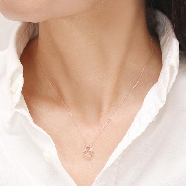 ダイヤモンド ネックレス ハートネックレス ダイヤ0.05ct 10金 k10 10k 