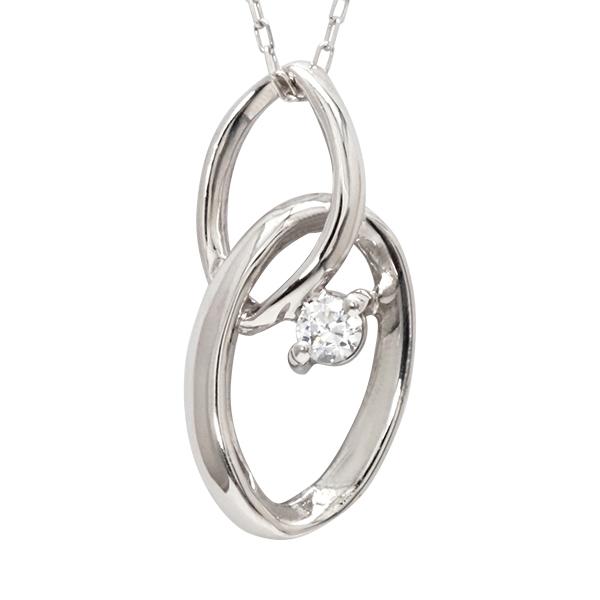 ダイヤモンド ネックレス 一粒ダイヤ 0.03ct プラチナ レディース 
