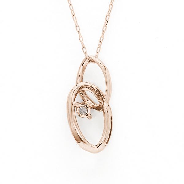 ダイヤモンド ネックレス 一粒ダイヤ 0.03ct k10 10k 10金 ピンクゴールド レディース ペンダントトップ 送料無料 カジュアル 普段使い プレゼント ギフト puの画像