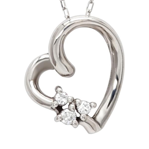 ハート型ペンダント ダイヤ ネックレス 楽天市場】ハート型 ダイヤモンド と小鳥と花 シルバー ロケット