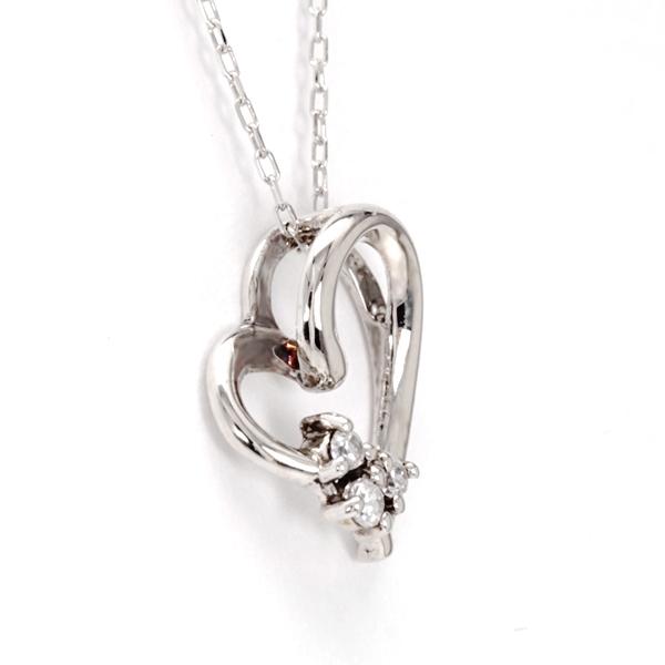 ダイヤモンド ハート ネックレス ダイヤモンドネックレス ハートネックレス ダイヤ 0.03ct プラチナ レディース 送料無料 カジュアル プレゼント ギフト puの画像