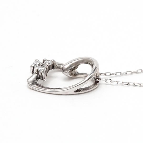 ダイヤモンド ハート ネックレス ダイヤモンドネックレス ハートネックレス ダイヤ 0.03ct プラチナ レディース 送料無料 カジュアル プレゼント ギフト puの画像