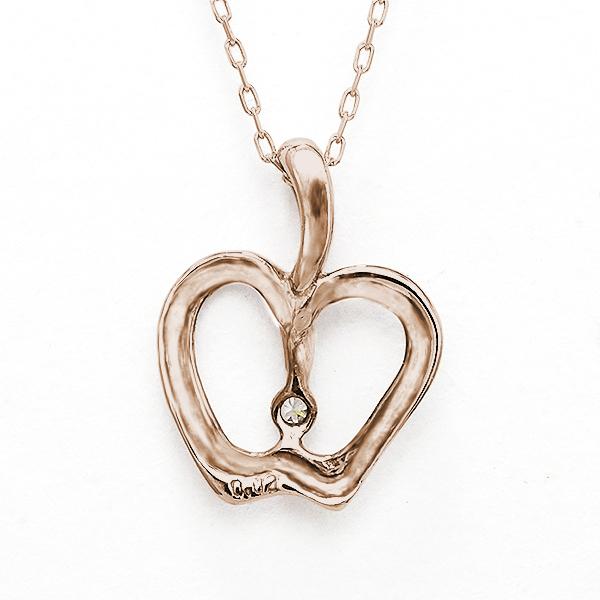 ダイヤモンド ネックレス リンゴモチーフ りんご 林檎 アップル ダイヤ