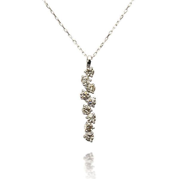 ネックレス ダイヤモンド ダイヤネックレス ペンダントトップ k18 18k 18金 ホワイトゴールド 4月誕生石 レディース 送料無料 プレゼント ギフト 自分買い puの画像