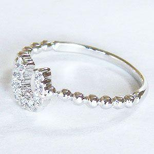 ホースシュー 馬蹄 ダイヤモンドリング ピンキーリング ホワイトゴールド ダイヤモンド0.18ct 指輪 ラッキーモチーフ 送料無料 プレゼント ギフト puの画像