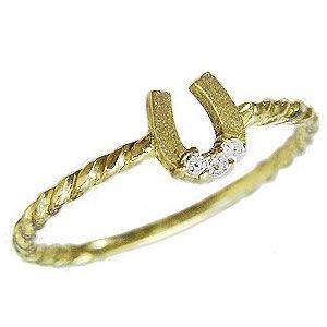 ホースシュー 馬蹄 ダイヤモンドリング ピンキーリング k18 ゴールド