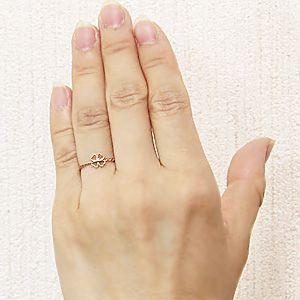 クローバー ダイヤモンドリング k18 ピンクゴールド 四つ葉の