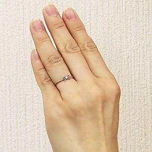 リボンモチーフ リング ダイヤモンド リング k18 ピンクゴールド ダイヤモンド0.03ct 送料無料 ジュエリー 人気 プレゼント ギフト ご褒美 自分買い puの画像