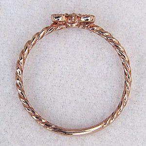 リボンモチーフ リング ダイヤモンド リング k18 ピンクゴールド ダイヤモンド0.03ct 送料無料 ジュエリー 人気 プレゼント ギフト ご褒美 自分買い puの画像