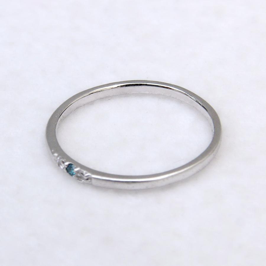 ブルーダイヤモンドリング ピンキーリング ダイヤモンドリング 0.03ct