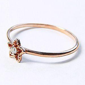 キラキラ❗️１ct✨ダイヤモンド✨ゴールド✨リング✨約12号✨指輪 ダイヤモンド リング 月モチーフ 一粒ダイヤ 0.01ct 指輪