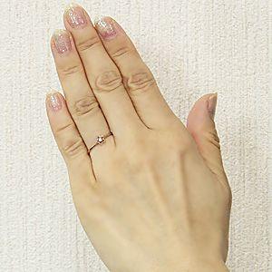 ダイヤモンドリング 0.03ct 星 一粒 指輪 ダイヤモンド k18 ピンク