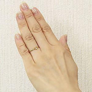 ハートリング ダイヤモンドリング 一粒石 ダイヤモンド 0.03ct ゴールド k10 指輪 ハートモチーフ 送料無料 人気 プレゼント ギフト ご褒美 自分買い puの画像