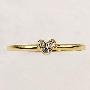 ダイヤモンド ハートリング ハート ダイヤモンド リング – K18YG、1.0ct