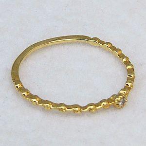 ダイヤモンドリング ピンキー k18 ゴールド ダイヤ0.01ct 一粒 指輪 送料無料 ジュエリー カジュアル 人気 プレゼント ギフト ご褒美 自分買い puの画像