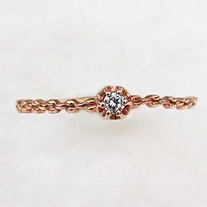 ダイヤモンドリング 一粒石 ピンクゴールド k10 リング ダイヤモンド0.03ct 指輪 送料無料 ジュエリー プレゼント ギフト ご褒美 自分買い_1
