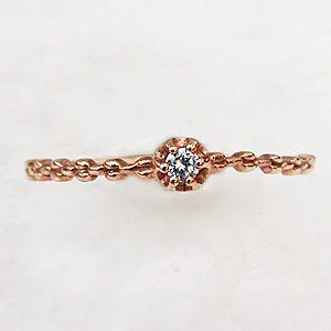 ダイヤモンドリング 一粒石 k18 ピンクゴールド リング ダイヤモンド0.03ct 指輪 送料無料 ジュエリー プレゼント ギフト ご褒美 自分買いの画像