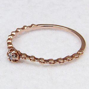 ダイヤモンドリング 一粒石 k18 ピンクゴールド リング ダイヤモンド0.03ct 指輪 送料無料 ジュエリー プレゼント ギフト ご褒美 自分買いの画像