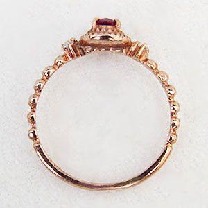 リング レディース ロードライトガーネット k18 ピンクゴールド 一粒 ガーネット指輪 送料無料 ジュエリー プレゼント ギフト ご褒美 自分買い puの画像