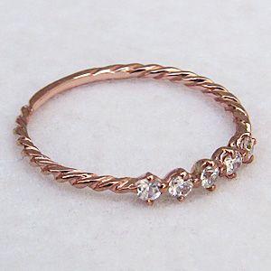 ダイヤモンド リング ピンクゴールドリング k10 指輪 ダイヤモンド 0.16ct ダイヤ 送料無料 ジュエリー プレゼント ギフト ご褒美 自分買い puの画像