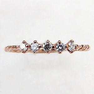 k18 ダイヤモンド リング ピンクゴールドリング 指輪 0.16ct ダイヤモンド 送料無料 ジュエリー 人気 プレゼント ギフト ご褒美 自分買い puの画像