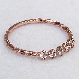 k18 ダイヤモンド リング ピンクゴールドリング 指輪 0.16ct ダイヤモンド 送料無料 ジュエリー 人気 プレゼント ギフト ご褒美 自分買い puの画像