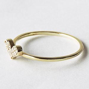 ダイヤモンドリング ハートリング ピンキーリング ダイヤモンド指輪 ダイヤモンド 0.06ct ハート k18 ゴールド 18金 送料無料 プレゼント ギフト 自分買い puの画像