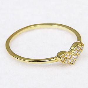 ダイヤモンドリング ハートリング ダイヤモンド 0.06ct ゴールド k10 指輪 ピンキーリング 送料無料 人気 プレゼント ギフト ご褒美 自分買い puの画像
