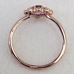アメジスト リング k18 ピンクゴールド 指輪 ダイヤモンド 0.04ct 花 フラワー 送料無料 ジュエリー プレゼント ギフト ご褒美 自分買い puの画像