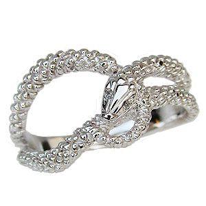 スネーク リング ダイヤモンド 0.01ct 蛇 ヘビ 指輪 k18 ホワイトゴールド 送料無料 ジュエリー 人気 プレゼント 父の日 記念日